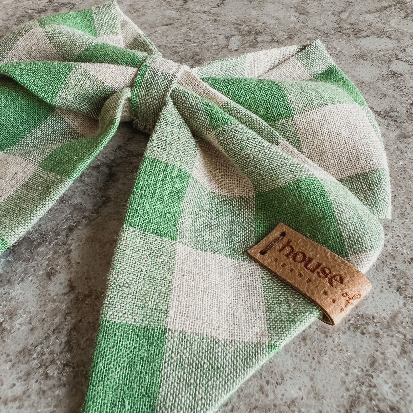 Sailor Bow - Green Plaid Dog Bow Tie