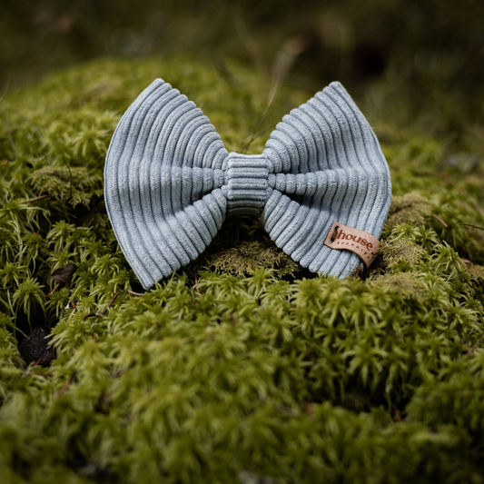 Velvet Bow Tie - Dusty Blue Dog Collar Accessory